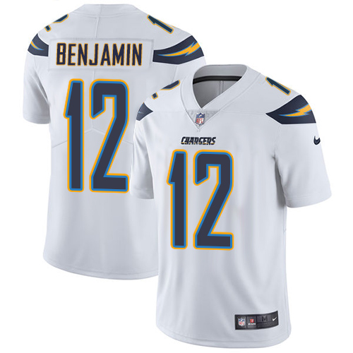 Nike Chargers #12 Travis Benjamin White Men's Stitched NFL Vapor Untouchable Limited Jersey - Click Image to Close